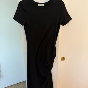 Treasure & Bond Classic Black Midi Dress